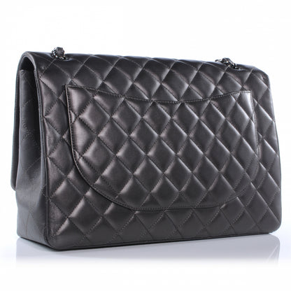 Chanel Lambskin Maxi Single Flap Flap Dark Grey 3 of 8