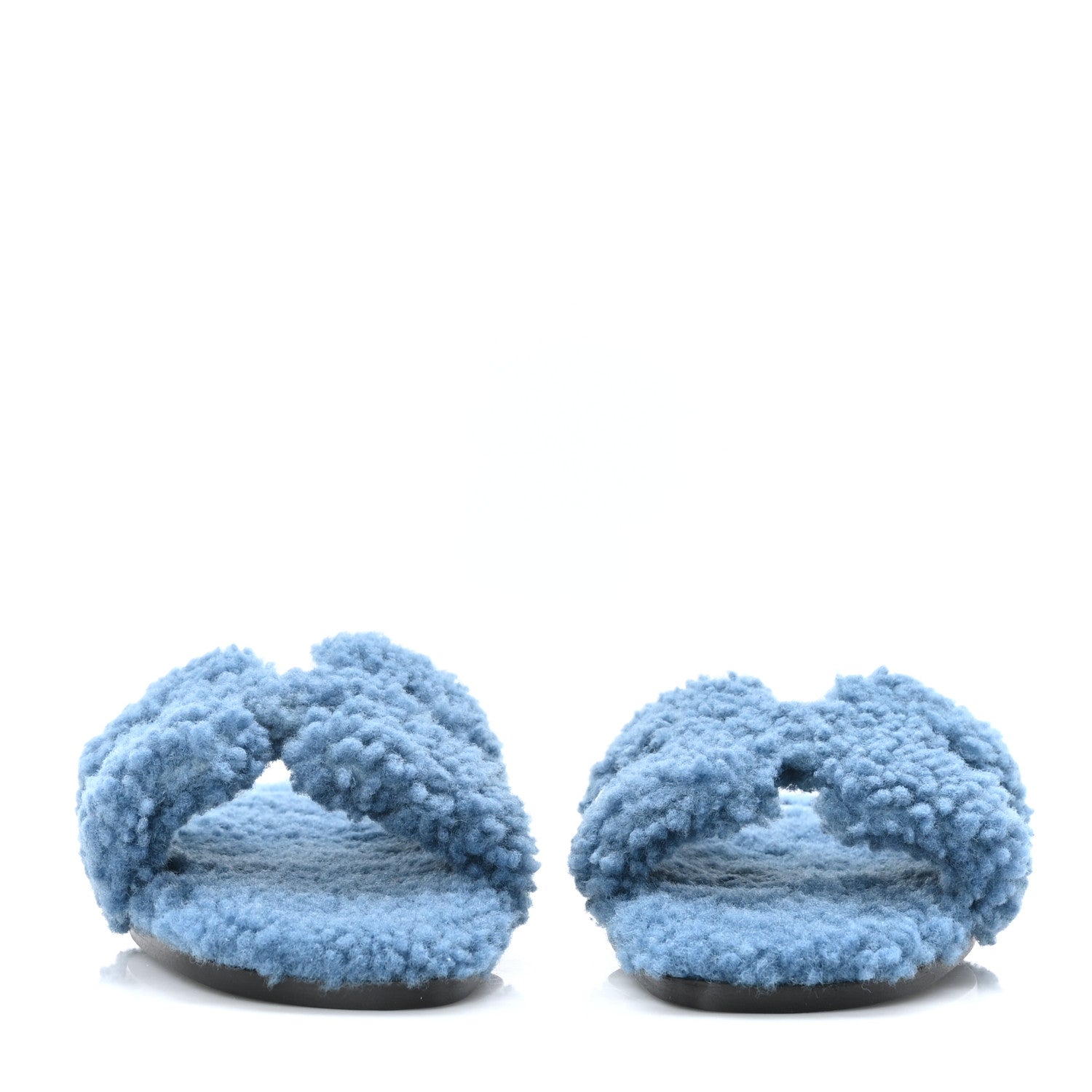Hermes Woolskin Oran Sandals 39 Bleu 2 of 8