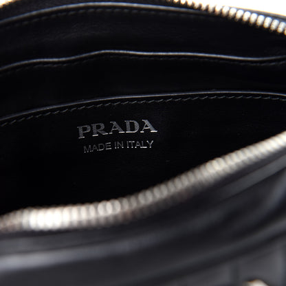 Prada Soft Calfskin Diagramme Crossbody Bag Black 8 of 9