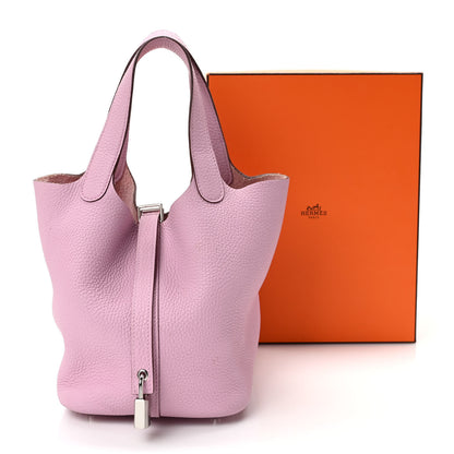 Hermes Taurillon Clemence Picotin Lock 18 PM Mauve Sylvestre 9 of 9