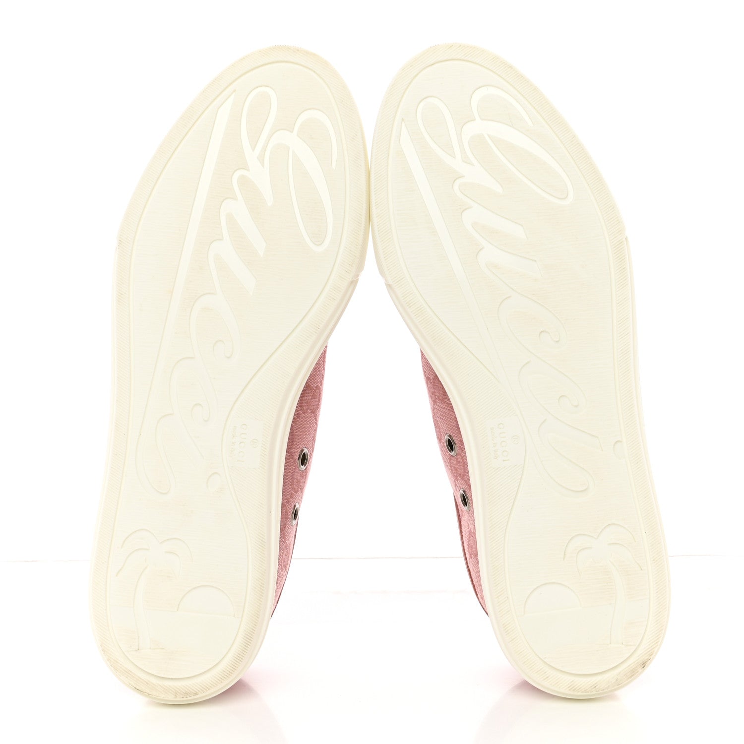 Gucci GG Monogram Calfskin Womens Low Top Sneakers 37 Pink Soft Pink 5 of 14