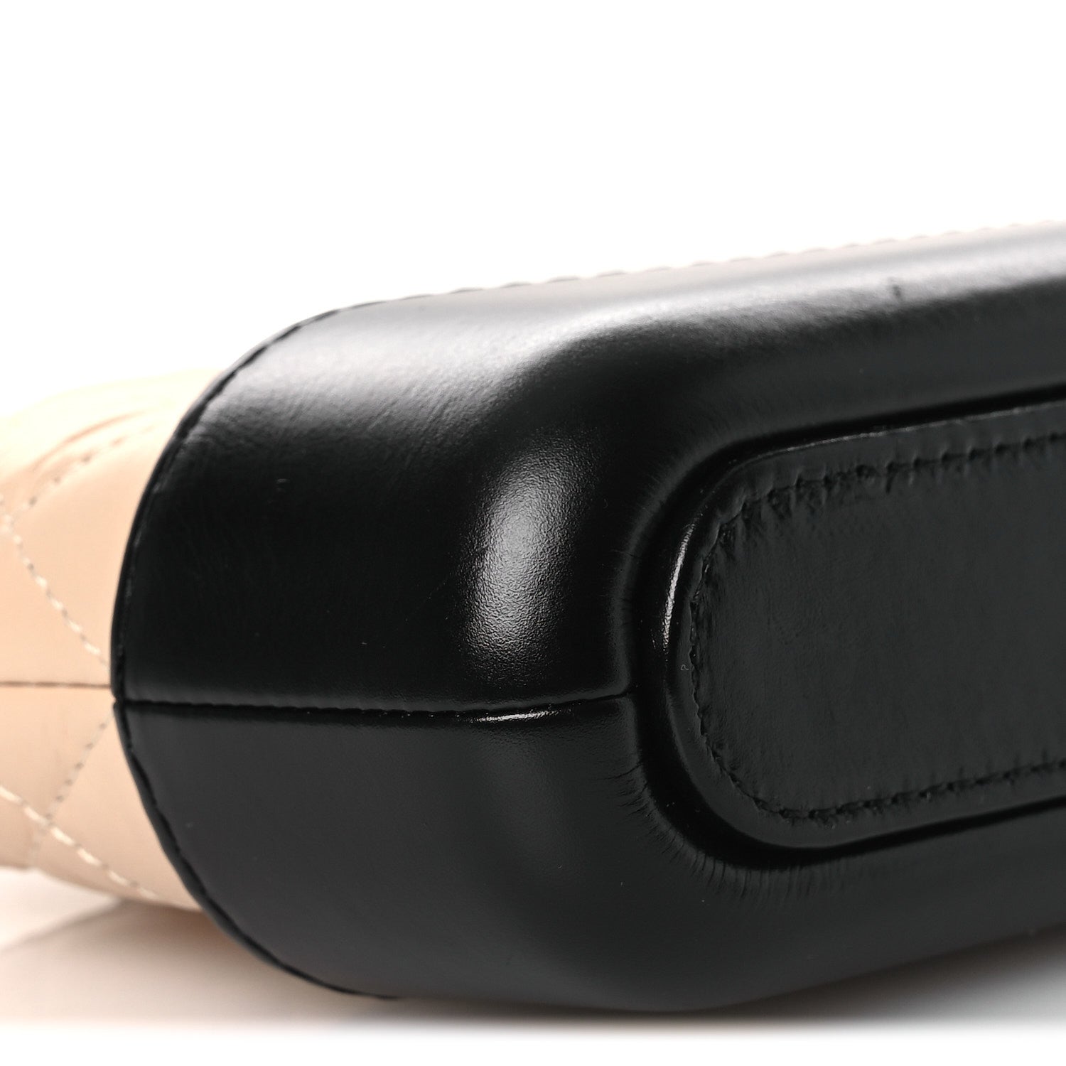 Chanel Aged Calfskin Quilted Small Gabrielle Clutch With Chain Beige Black 9 of 11