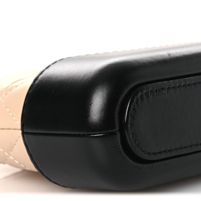 Chanel Aged Calfskin Quilted Small Gabrielle Clutch With Chain Beige Black 9 of 11