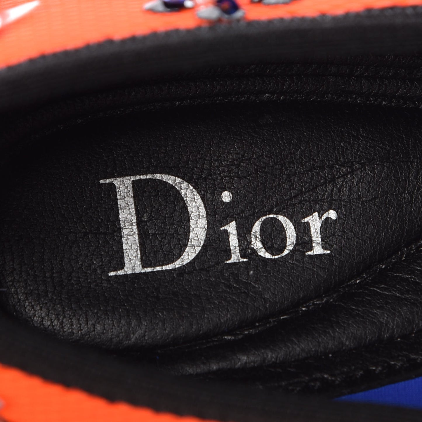 Technical Canvas Embellished Dior Fusion Sneakers 37 Orange Fluo