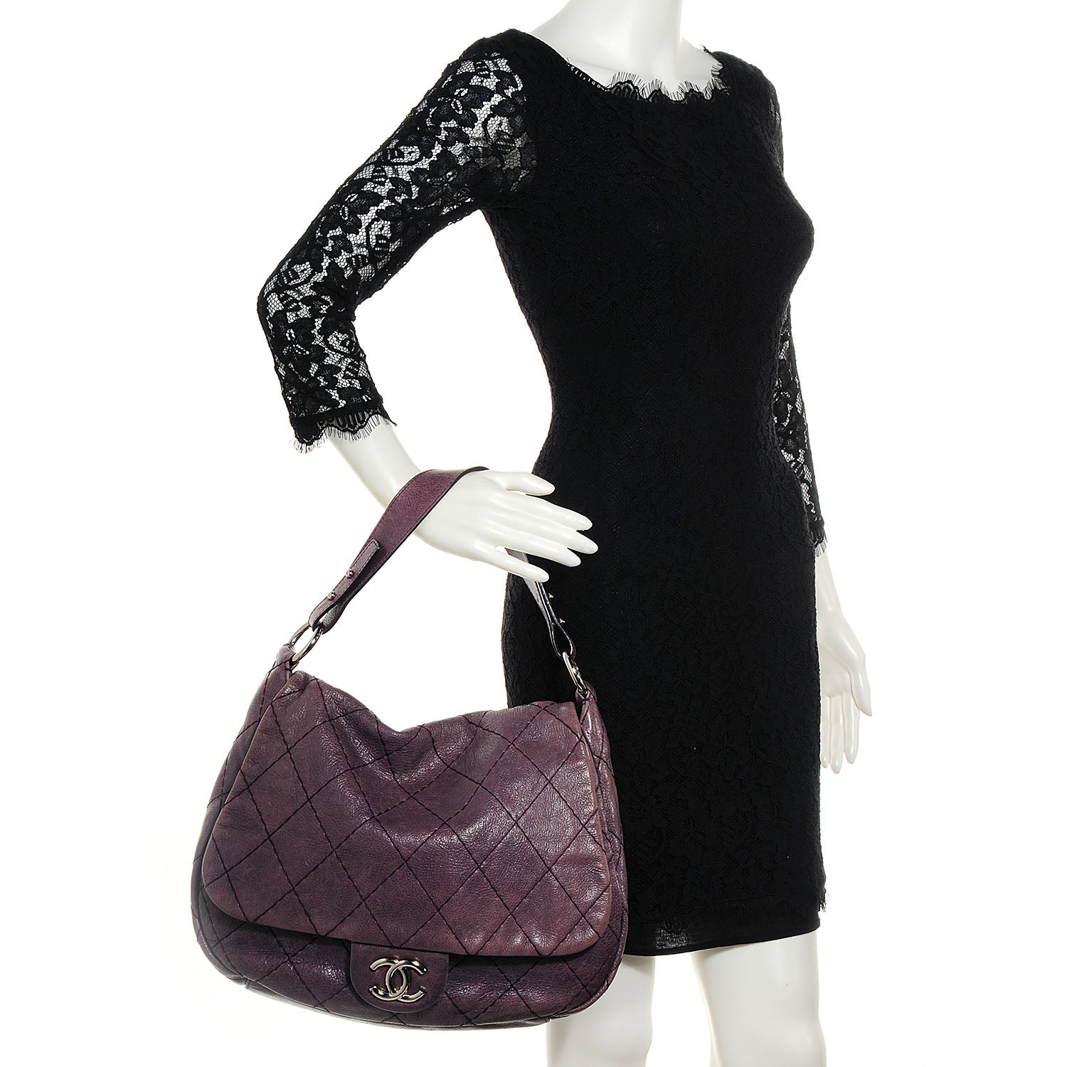 Chanel Glazed Calfskin On The Road XL Flap Purple 2 of 8