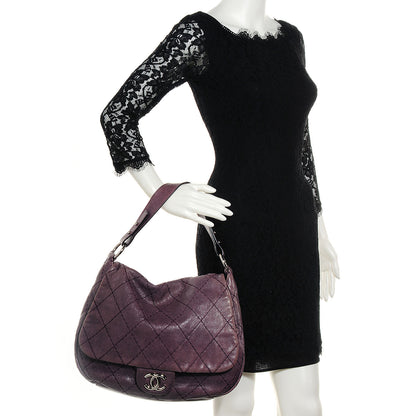 Chanel Glazed Calfskin On The Road XL Flap Purple 2 of 8