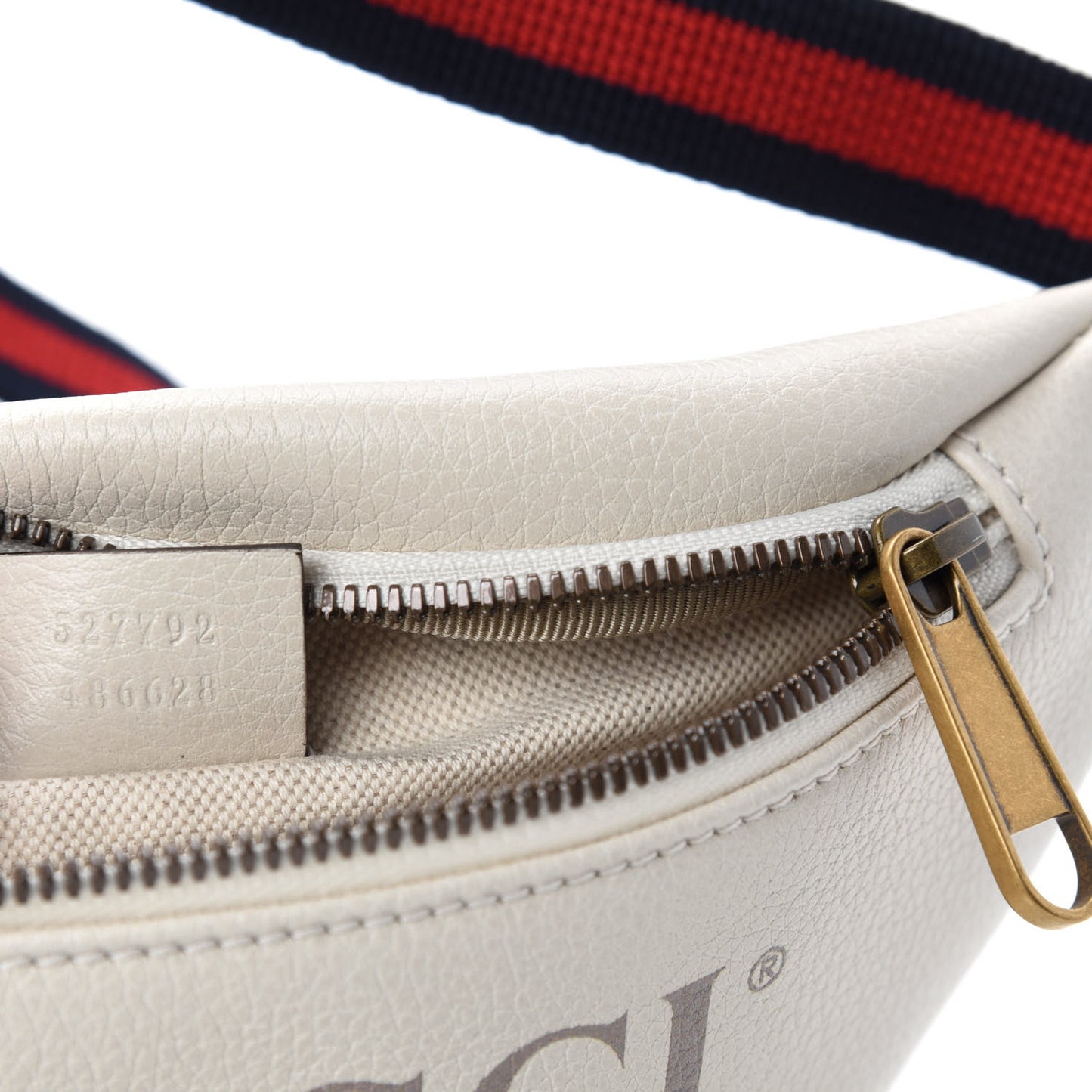 Grained Calfskin Small Logo Belt Bag White