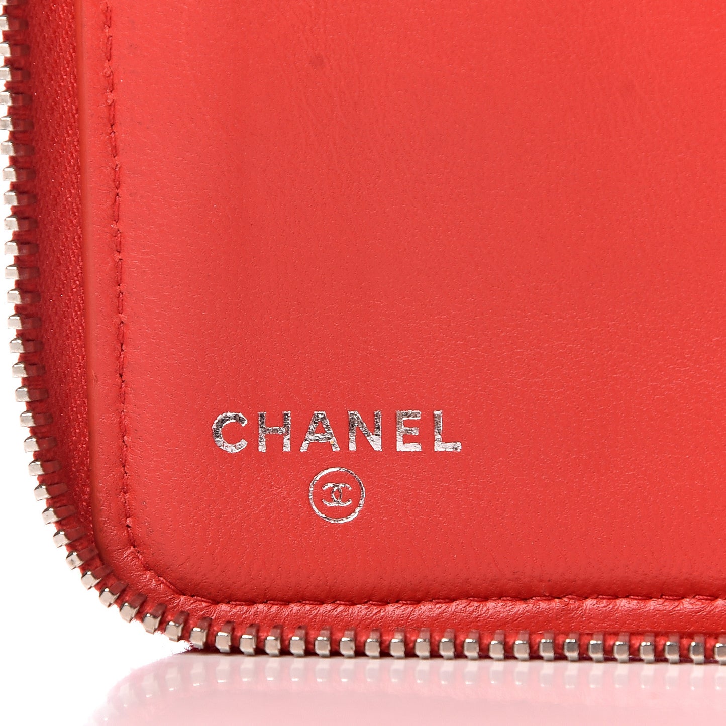 Lambskin Quilted Large Zip Around Organizer Wallet Red