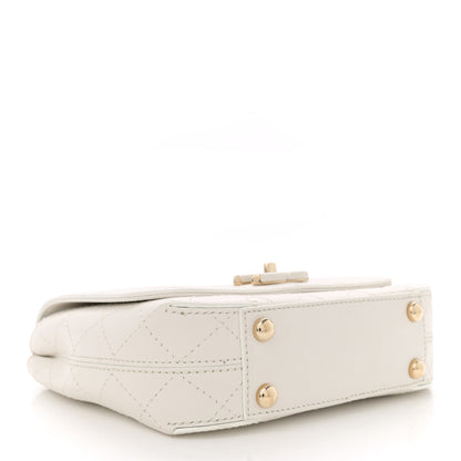 Chanel Calfskin Stitched Small Covered CC Flap Bag White 4 of 13