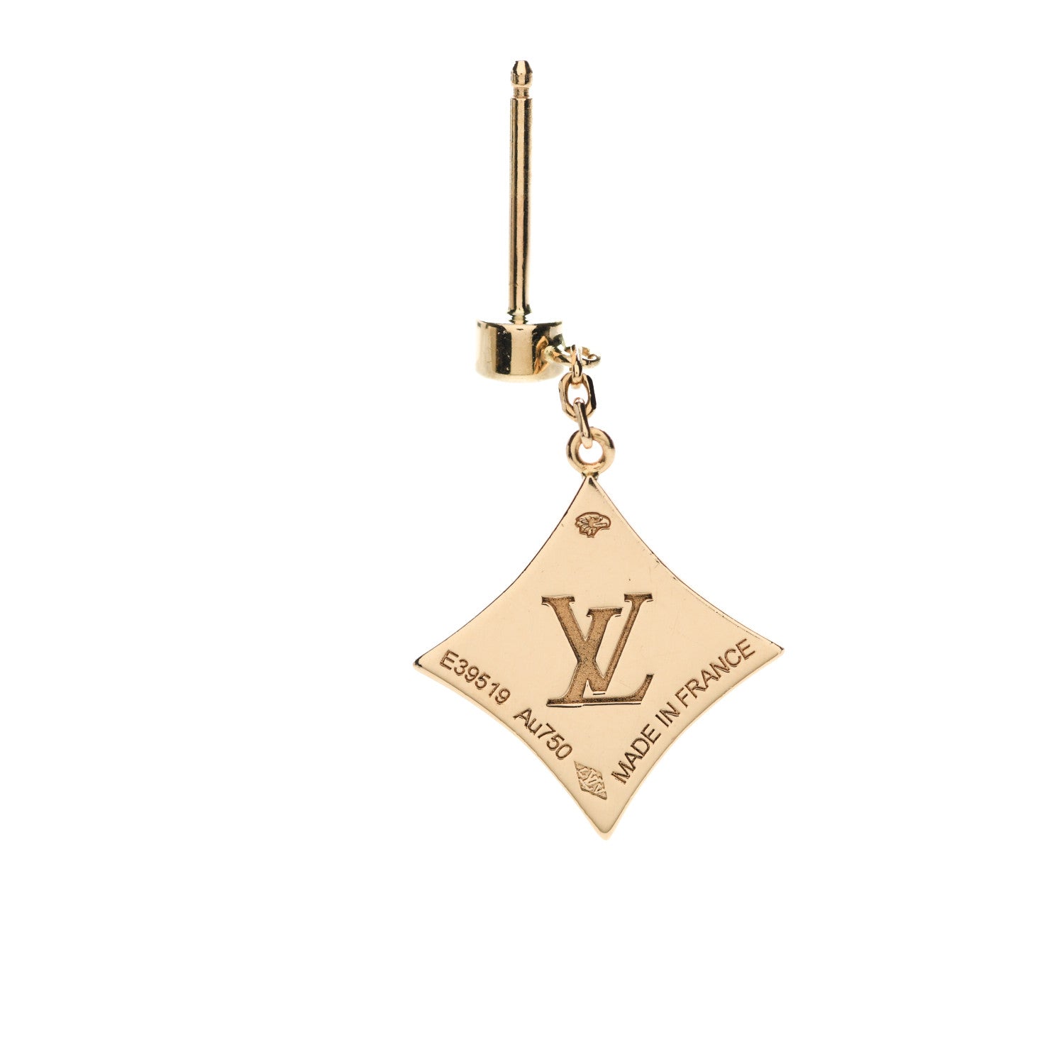 Louis Vuitton 18K Yellow Gold Diamond Onyx Color Blossom BB Star Earrings 4 of 4