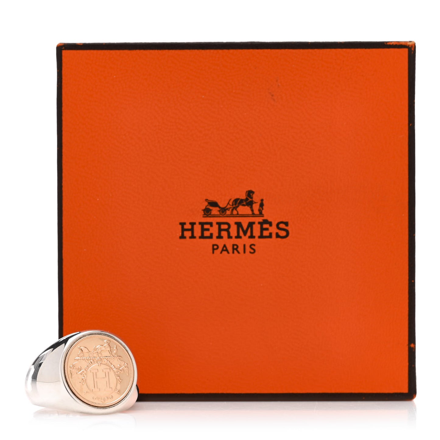 Sterling Silver 18K Rose Gold PM Ex-Libris Signet Ring 51 5.75