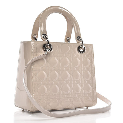 Christian Dior Patent Cannage Medium Lady Dior Grey 4 of 10