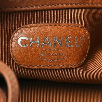 Chanel Lambskin CC Stitched Drawstring Bucket Backpack Tan 7 of 16