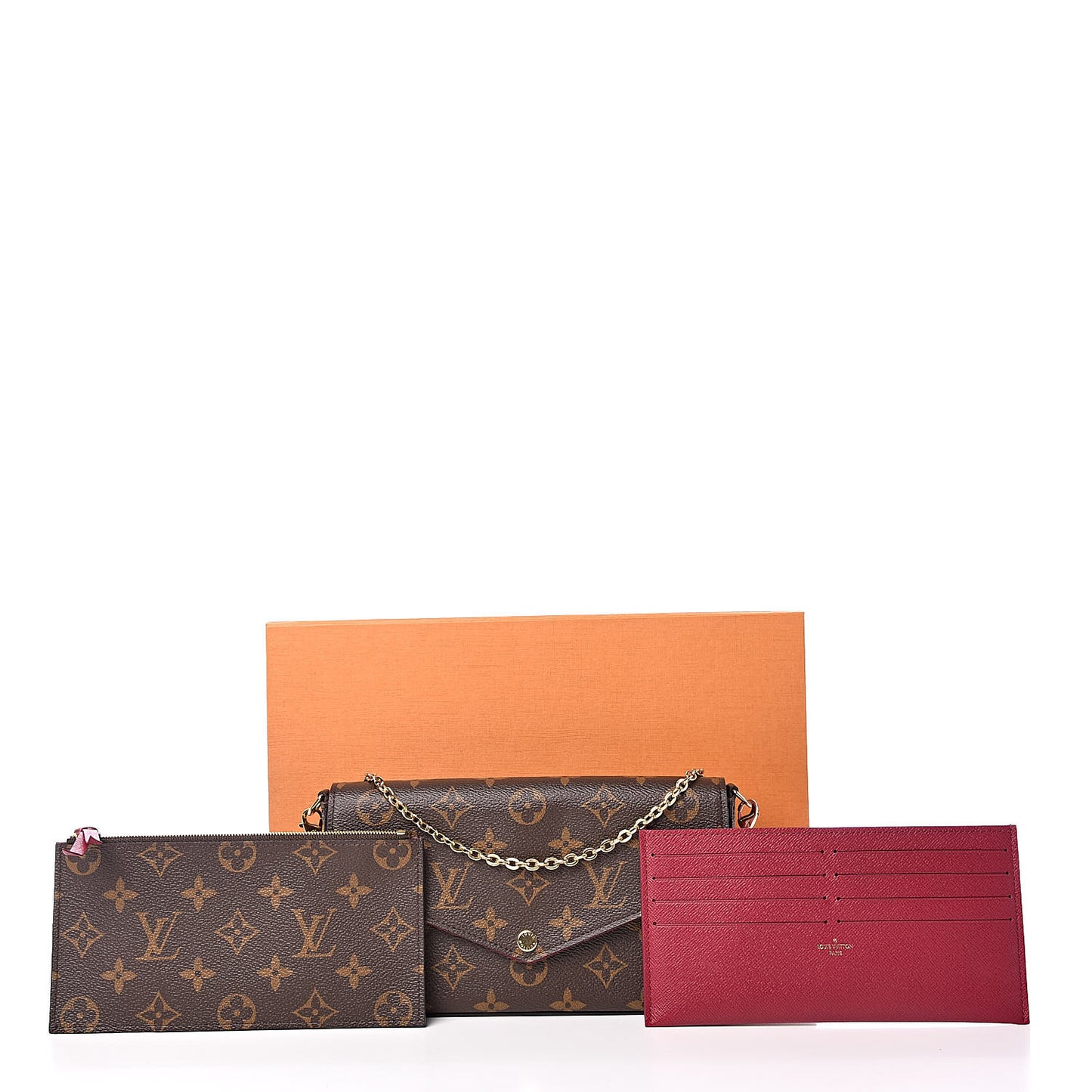 Monogram Pochette Felicie Chain Wallet Fuchsia