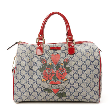 Gucci GG Plus Monogram Tattoo Heart Medium Joy Boston Red 1 of 14