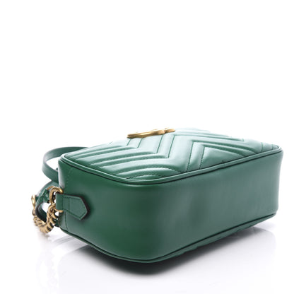 Gucci Calfskin Matelasse Small GG Marmont Chain Shoulder Bag Emerald Green 5 of 11