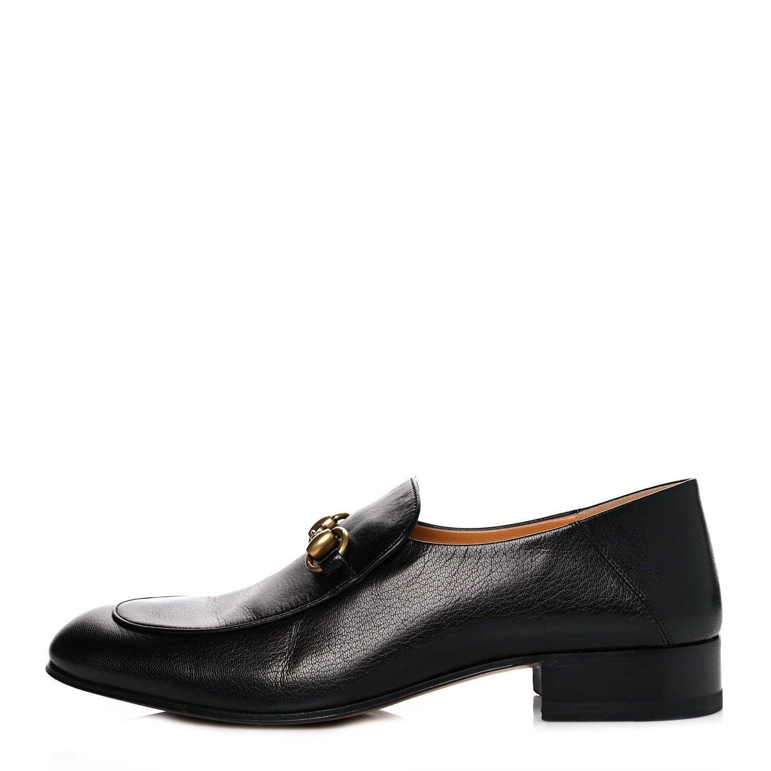 Gucci Goatskin Womens Horsebit Mid-Heel Loafers 41.5 Black 1 of 8