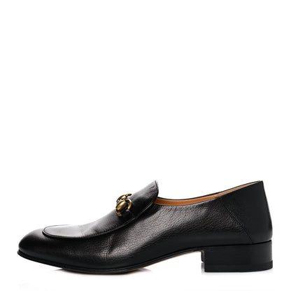 Gucci Goatskin Womens Horsebit Mid-Heel Loafers 41.5 Black 1 of 8