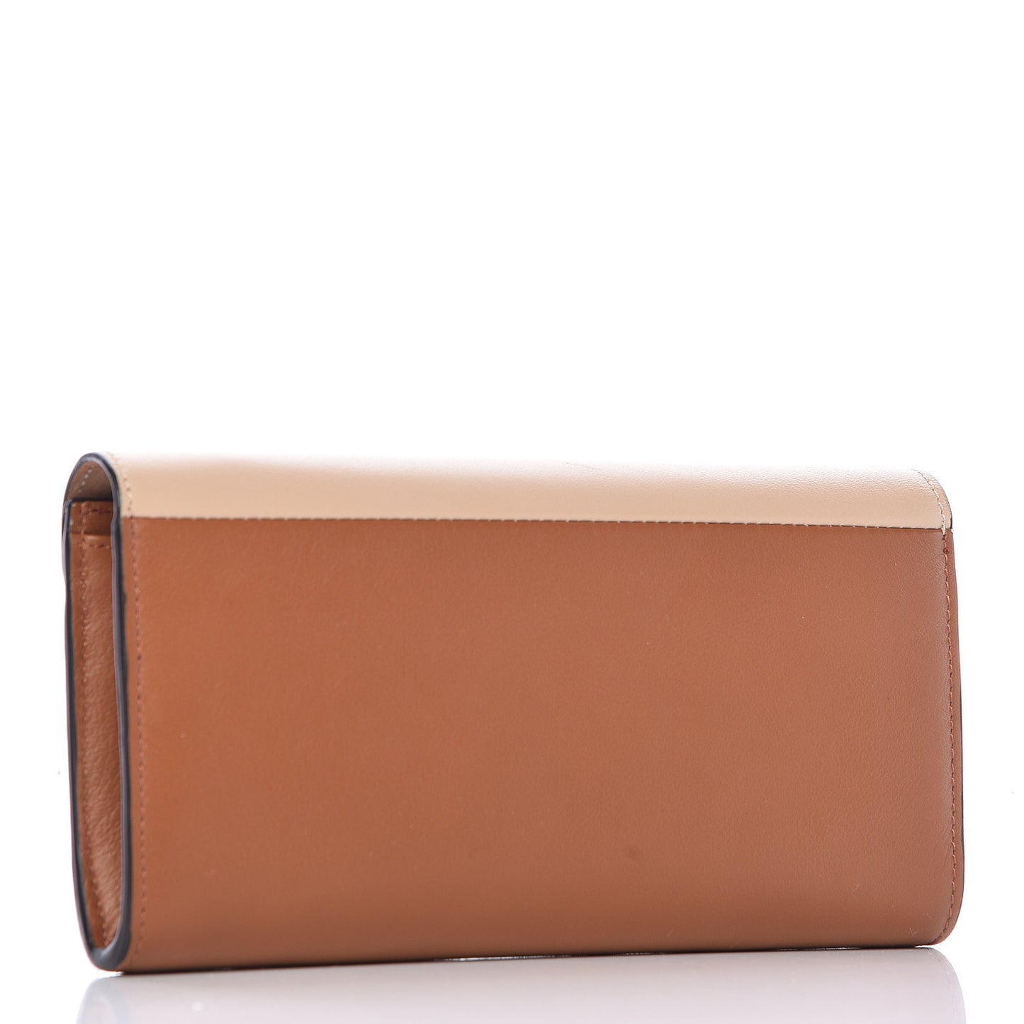 Calfskin Suede Georgia Flap Wallet Pearl Beige