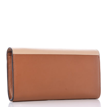 Chloe Calfskin Suede Georgia Flap Wallet Pearl Beige 3 of 10