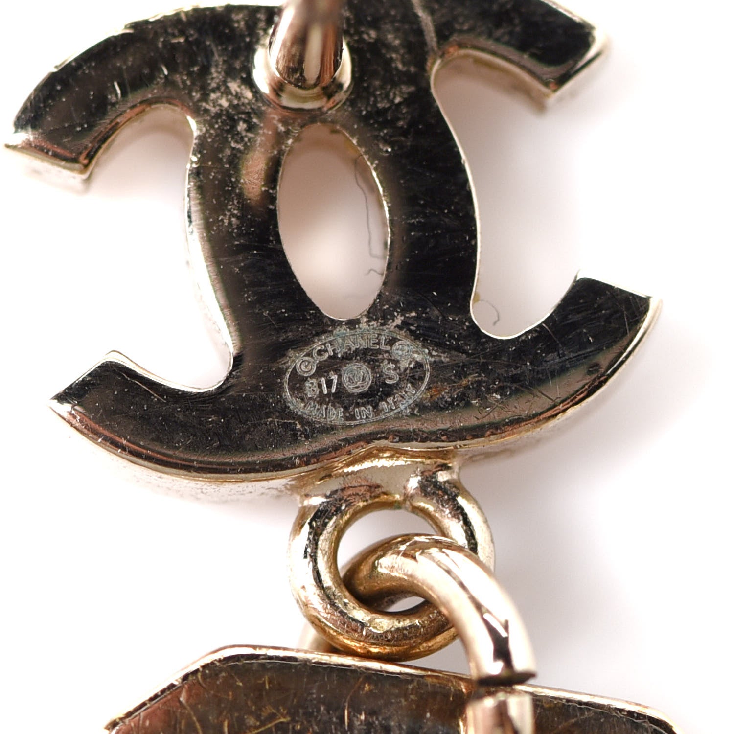 Chanel Crystal Strass Cross CC Earrings Rose Gold Pink 4 of 5