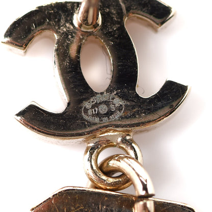 Chanel Crystal Strass Cross CC Earrings Rose Gold Pink 4 of 5