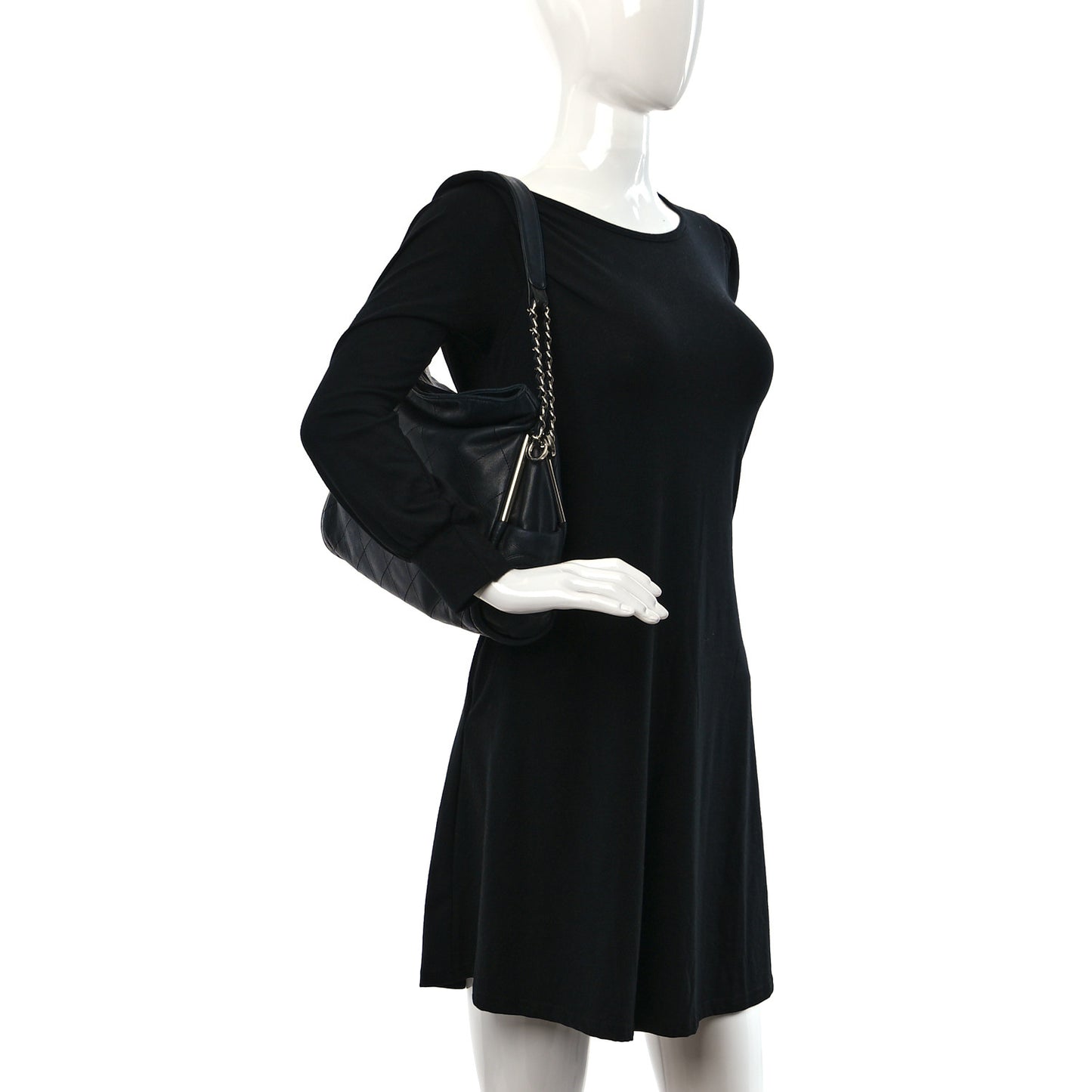 Lambskin Stitched Medium Ultimate Soft Tote Black