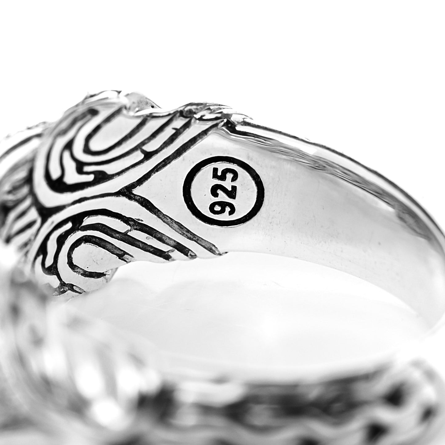 Sterling Silver Diamond Asli Classic Chain Link Dome Ring 54 7