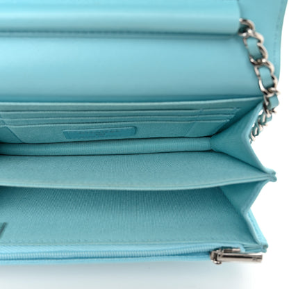 Chanel Lambskin Quilted Mini Wallet On Chain WOC Neon Blue 5 of 11
