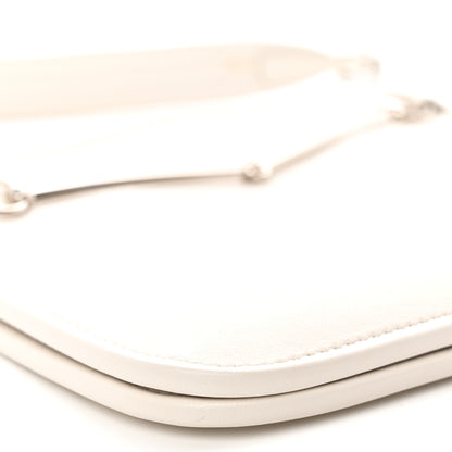 Gucci Calfskin Horsebit Slim Shoulder Bag White 9 of 10