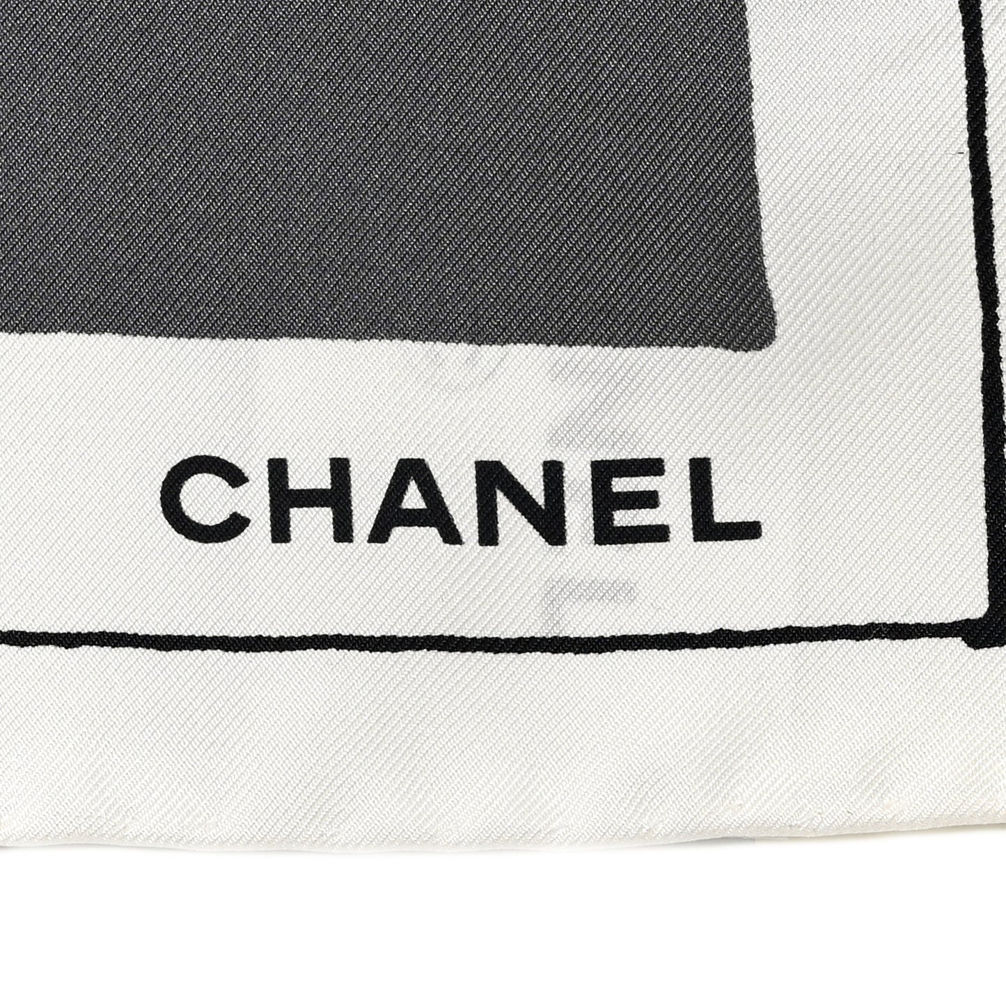 Silk Camellia Jacket Flower Print Scarf Dark White