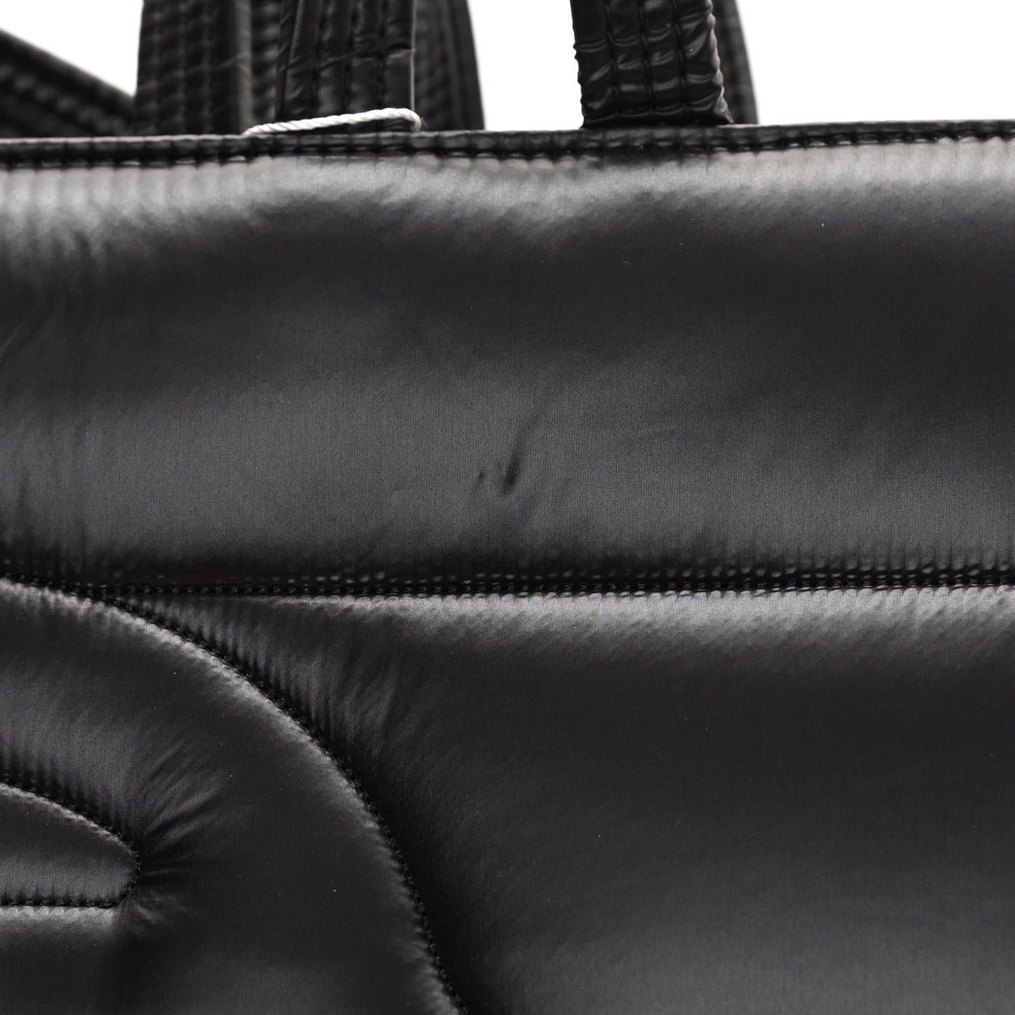 Nylon Medium Puff Shopping Bag Black