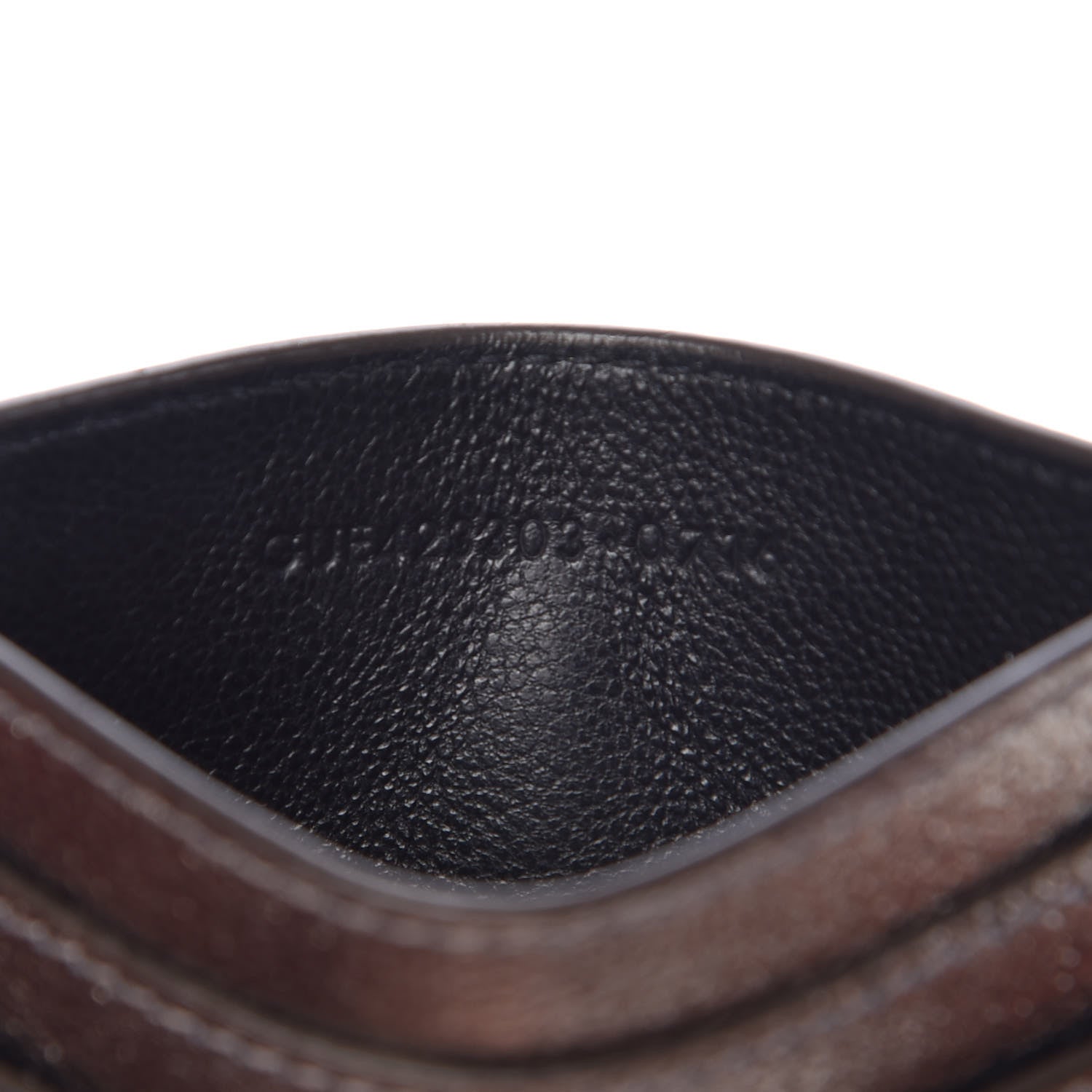 Saint Laurent Grained Metallic Calfskin Monogram Credit Card Case Bronze 7 of 7