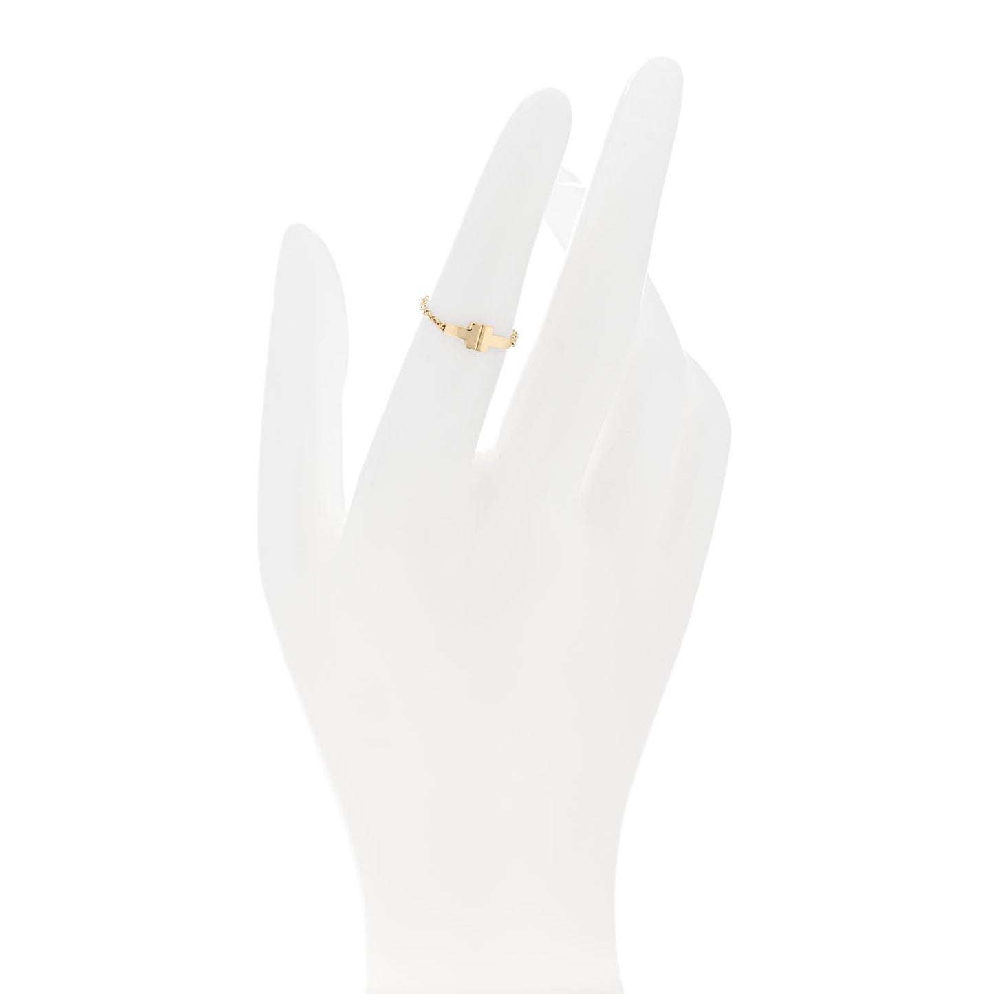 18K Yellow Gold T Chain Ring 49 4.75
