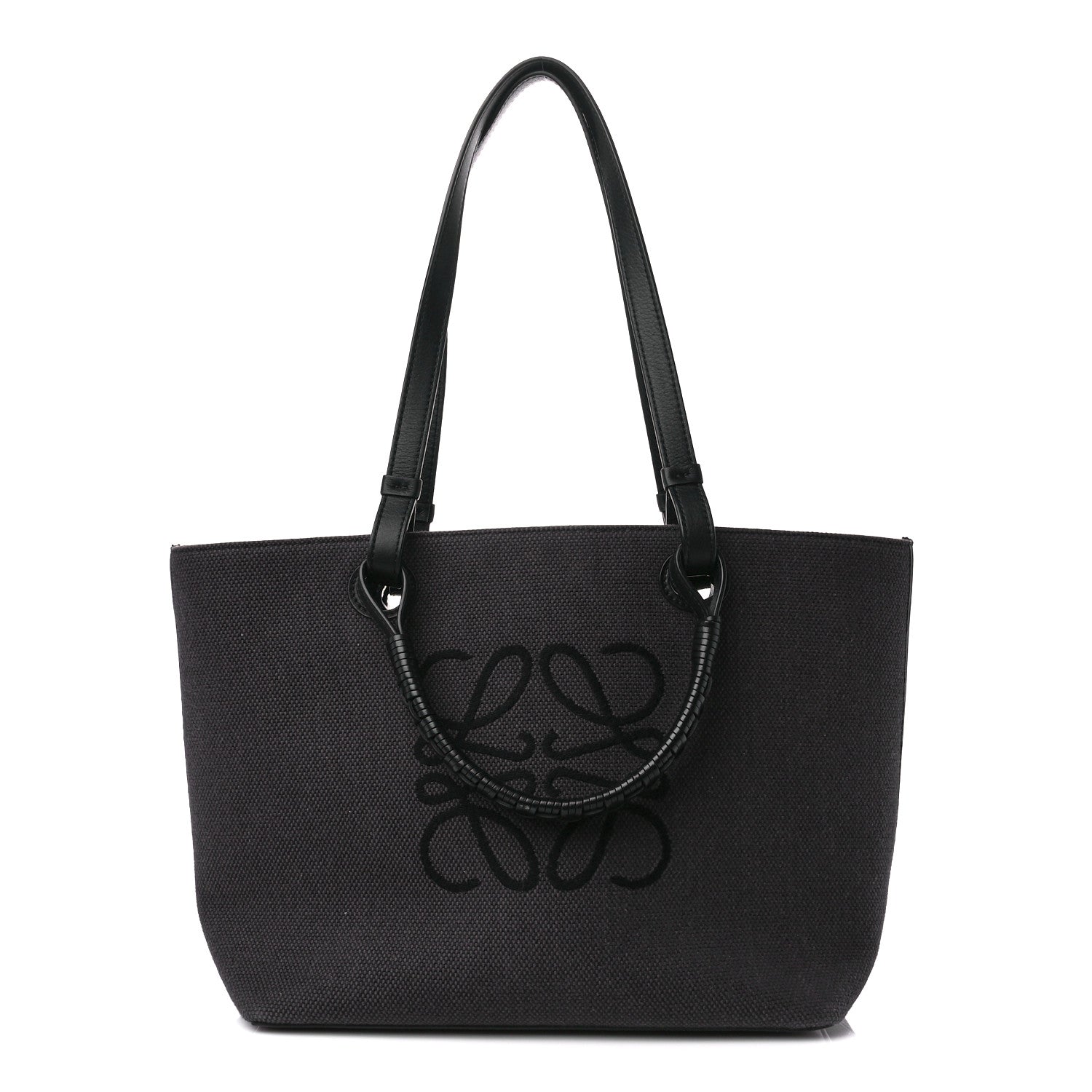Loewe Canvas Calfskin Medium Anagram Tote Anthracite 1 of 10