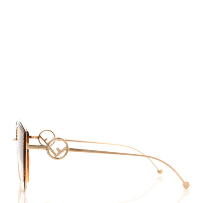 Fendi Metal Acetate F is Fendi FF Cat Eye Sunglasses FF 0290/S Gold 3 of 7