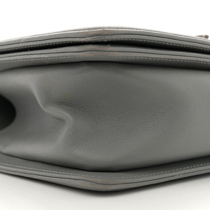 Chanel Calfskin Chevron Quilted Medium Boy Flap Grey Grey 9 of 12