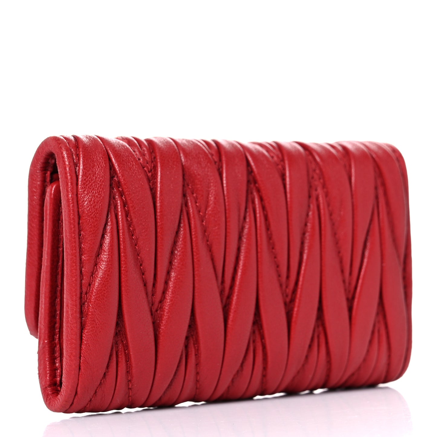 Nappa Matelasse Flap Card Holder Key Ring Fuoco