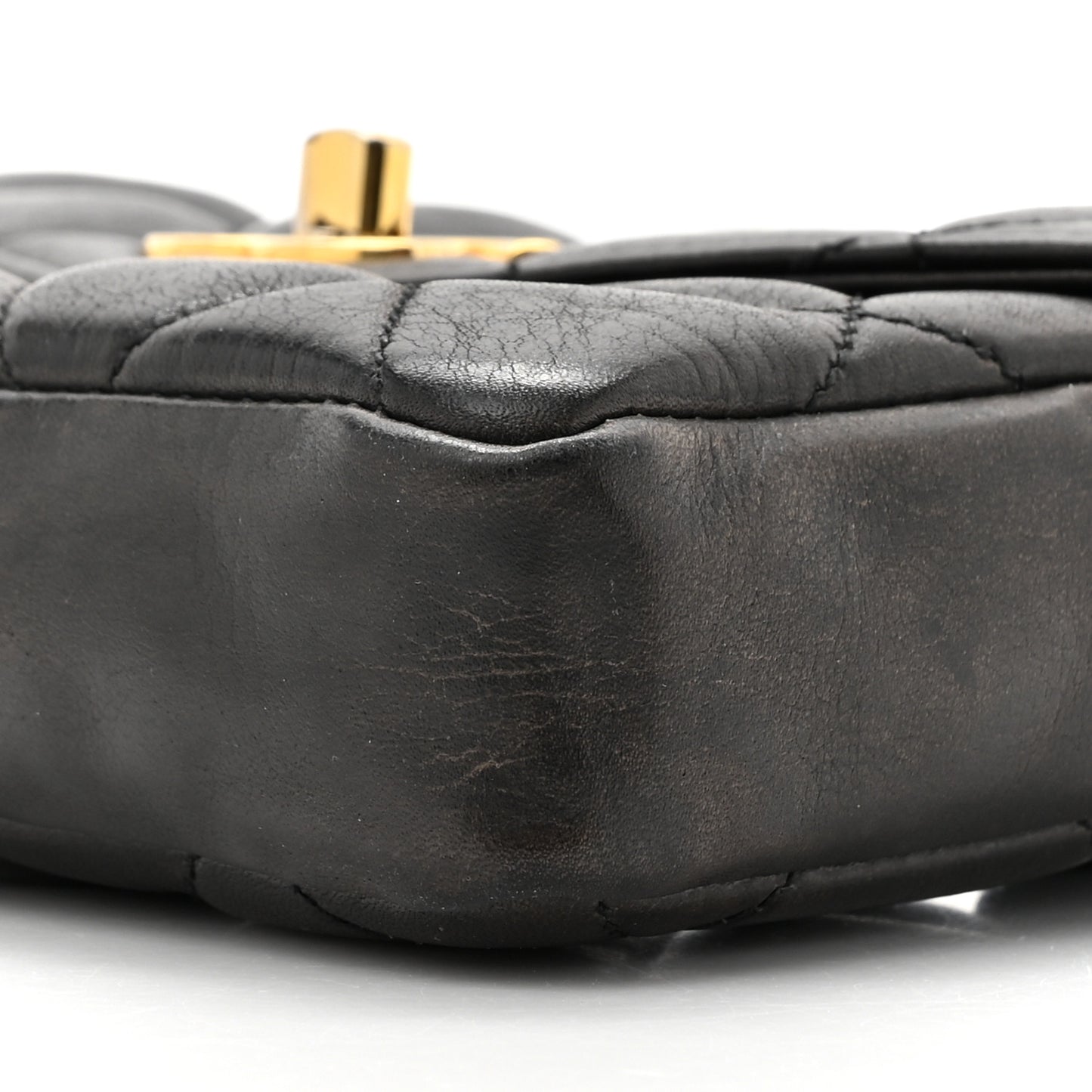 Lambskin Quilted Flap Waist Belt Bag 70 28 Black