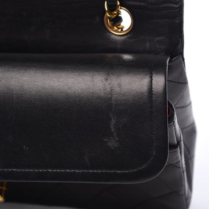 Chanel Lambskin Quilted Medium Double Flap Black 10 of 12