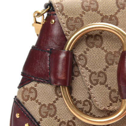Gucci Monogram Studded Horsebit Clutch Bordeaux 11 of 14