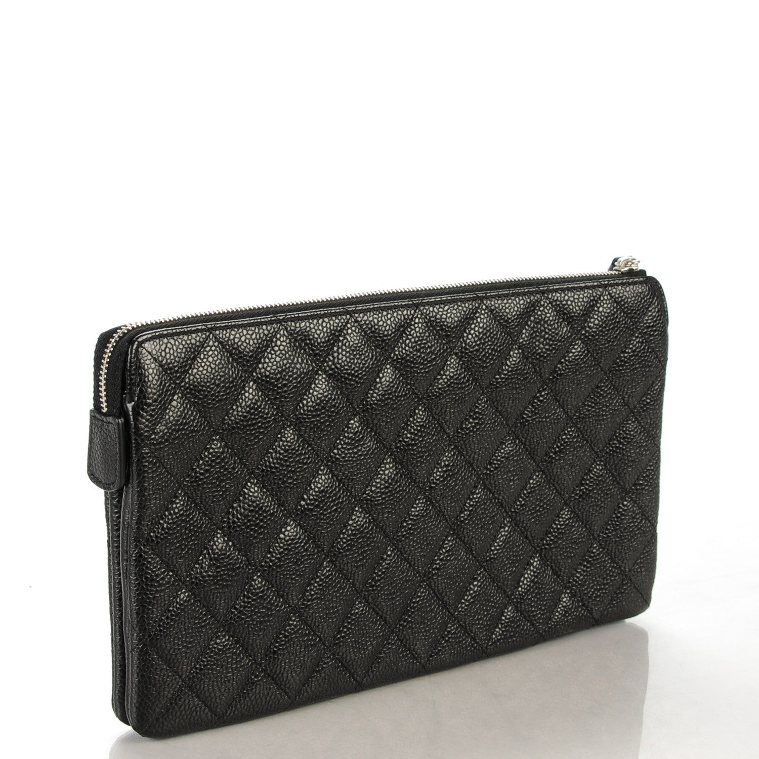 Chanel Caviar Quilted Large Zipped Clutch Black 3 of 8