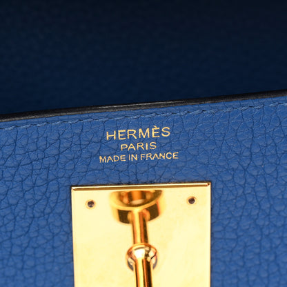 Hermes Togo Kelly Retourne 28 Bleu France 6 of 11