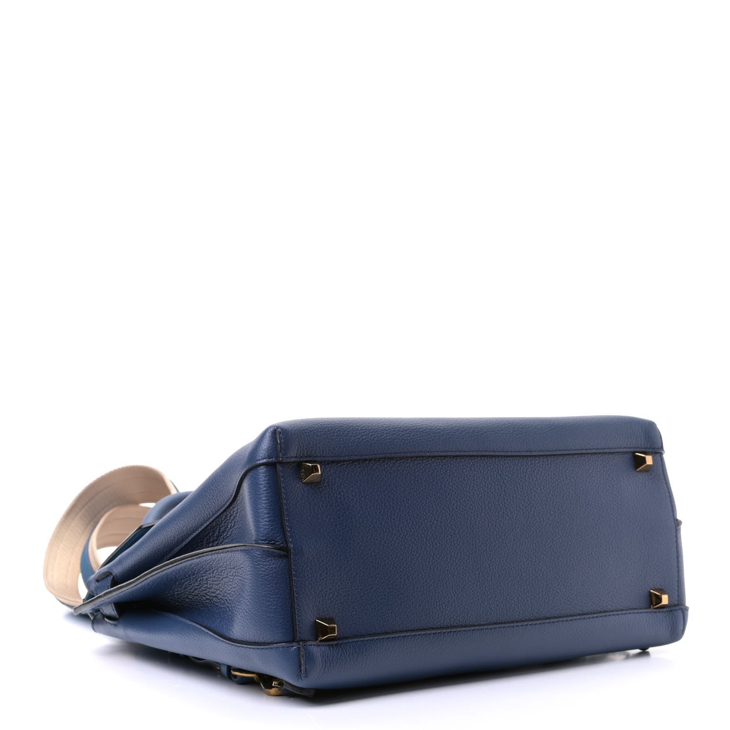 MCM Grained Calfskin Large Milla Convertible Backpack Navy 5 of 8