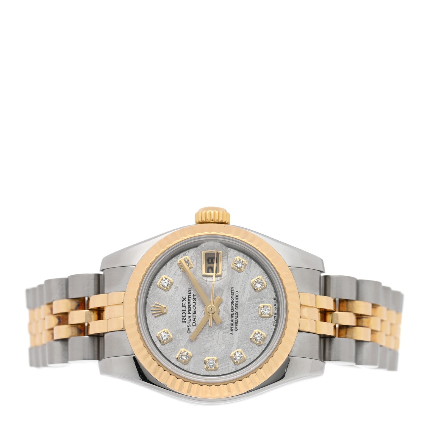 Stainless Steel 18K Yellow Gold Diamond Meteorite 26mm Oyster Perpetual Datejust Watch 179173