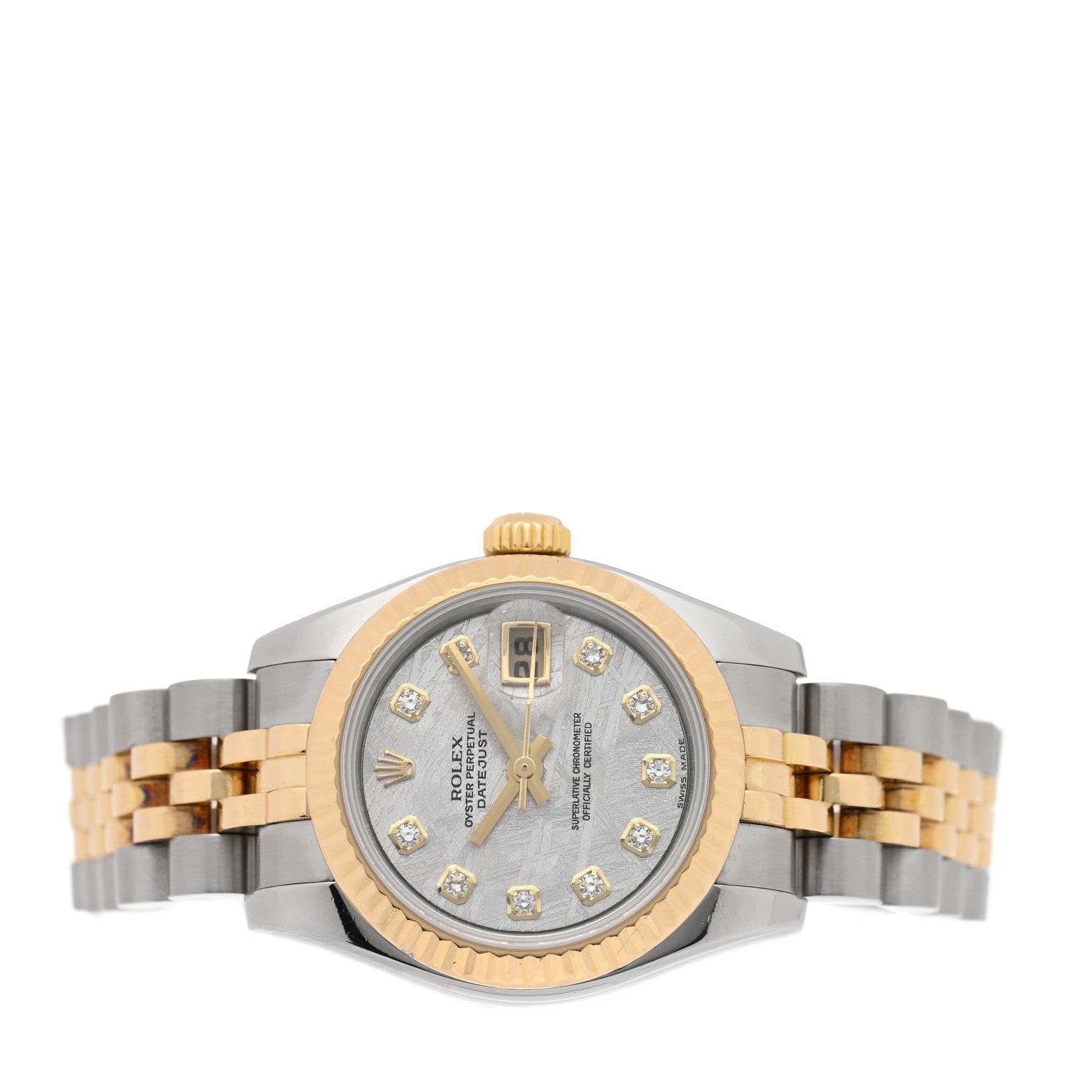 Rolex Stainless Steel 18K Yellow Gold Diamond Meteorite 26mm Oyster Perpetual Datejust Watch 179173 2 of 4