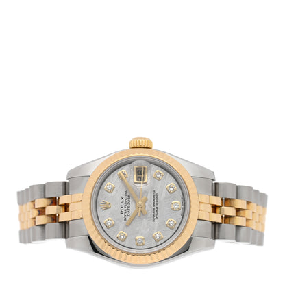 Rolex Stainless Steel 18K Yellow Gold Diamond Meteorite 26mm Oyster Perpetual Datejust Watch 179173 2 of 4