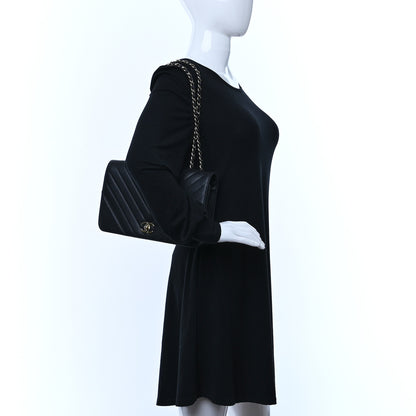 Chanel Calfskin Chevron Quilted Large Statement Flap Black 3 of 11
