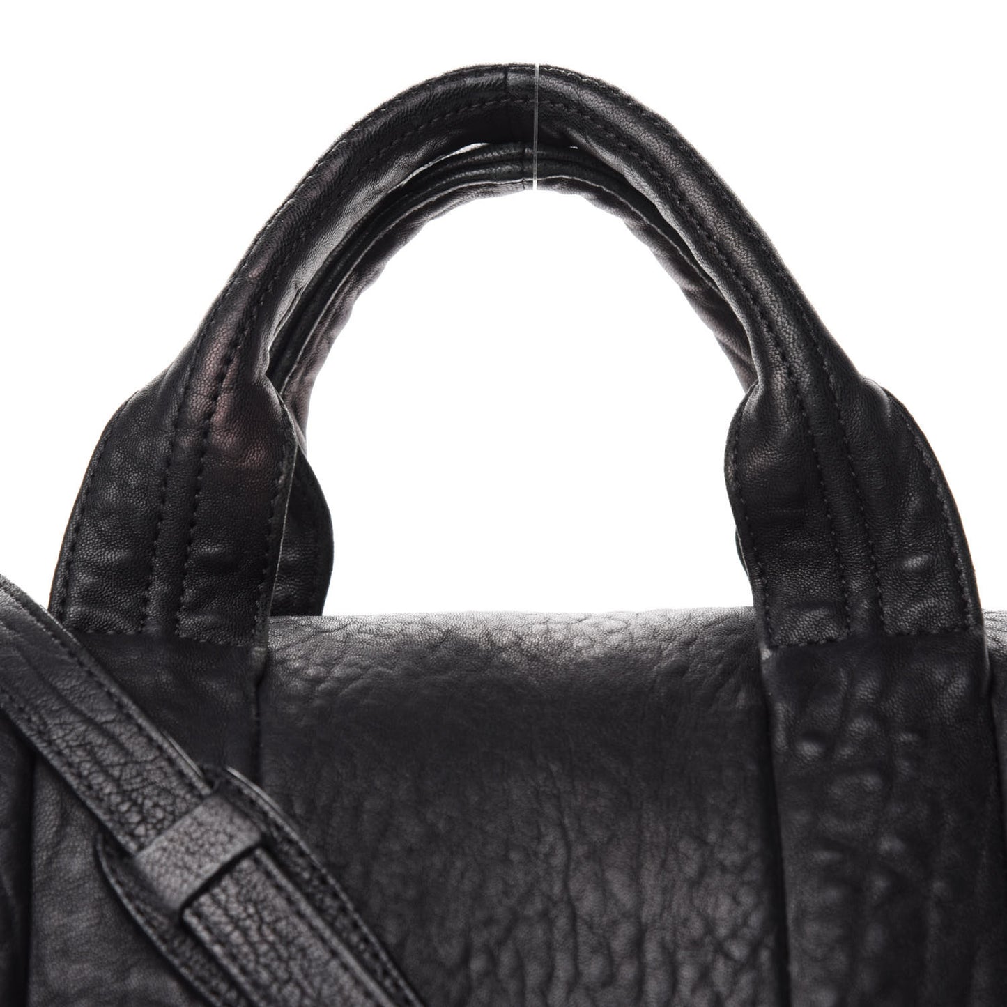 Pebbled Lambskin Rocco Black Rose Gold Hardware
