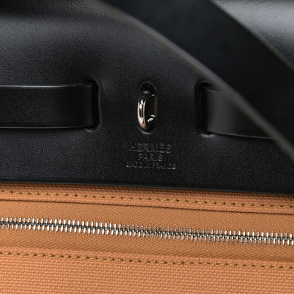 Hermes Vache Hunter Toile Herbag Zip PM 31 Sable Black 10 of 11